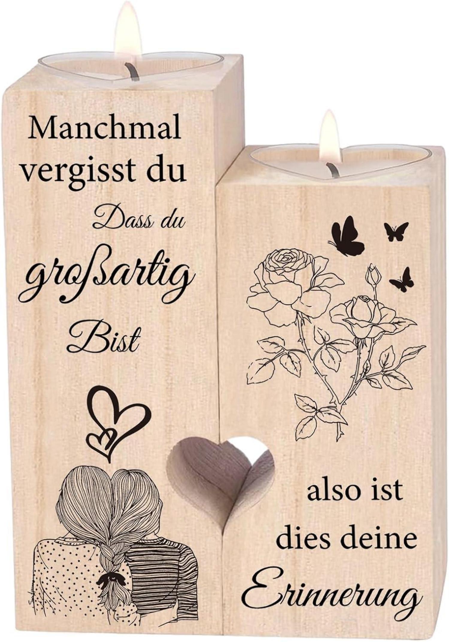 Herzförmiger Kerzenständer Geschenk für Frauen Weihnachten