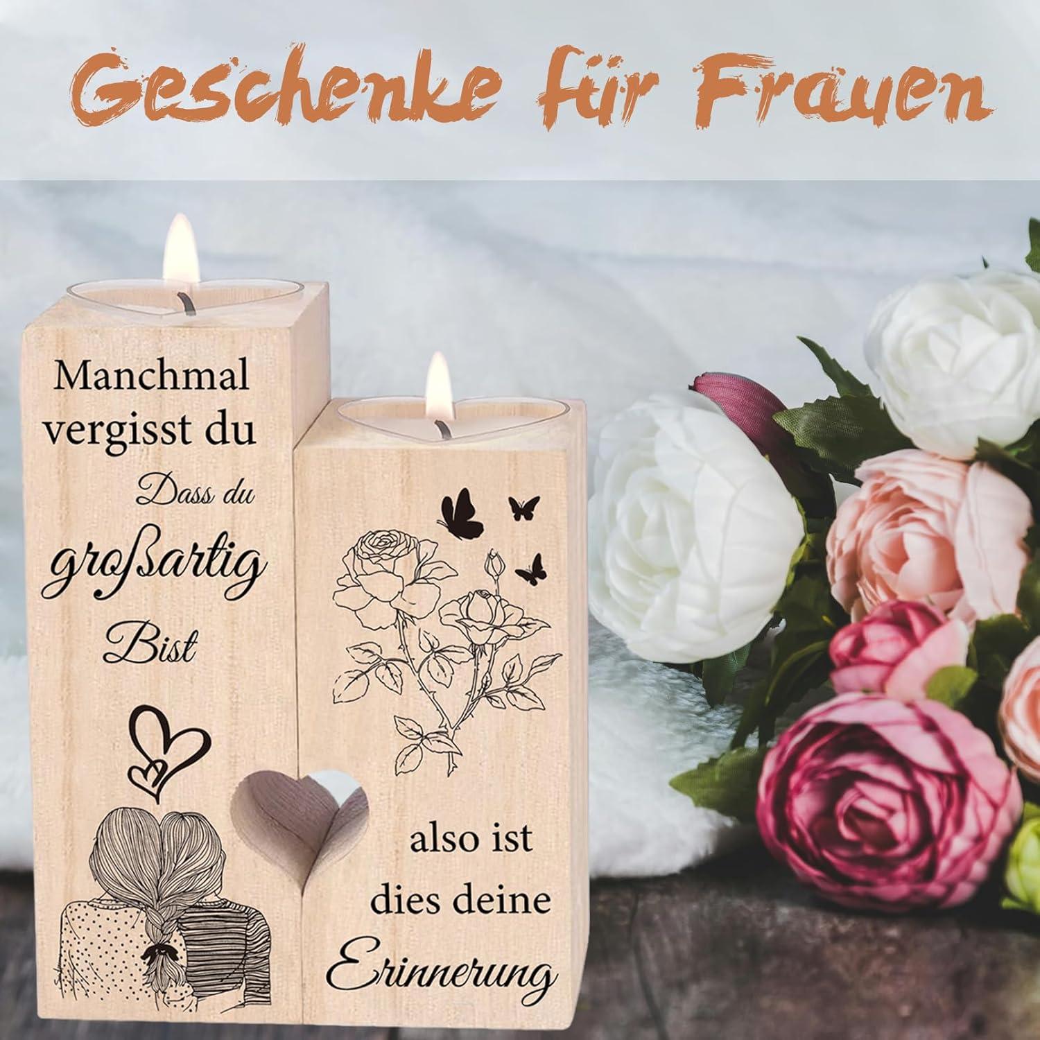 Herzförmiger Kerzenständer Geschenk für Frauen Weihnachten