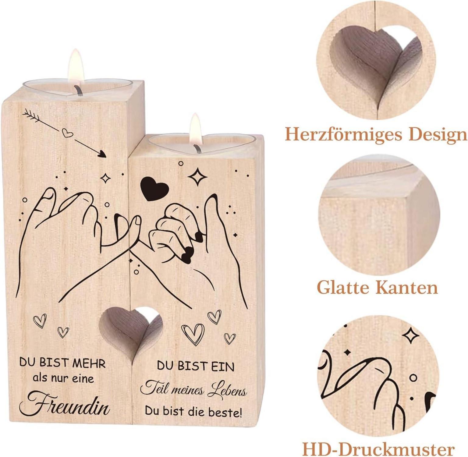 Herz Kerzenständer Beste Freundin Geschenk Geburtstag Weihnachten