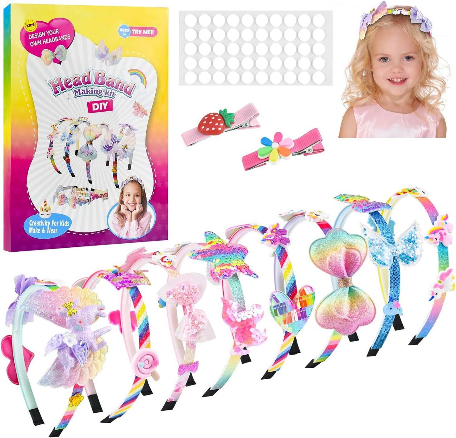 Haarreifen Einhorn Bastelset Mädchen 55-tlg. DIY Set