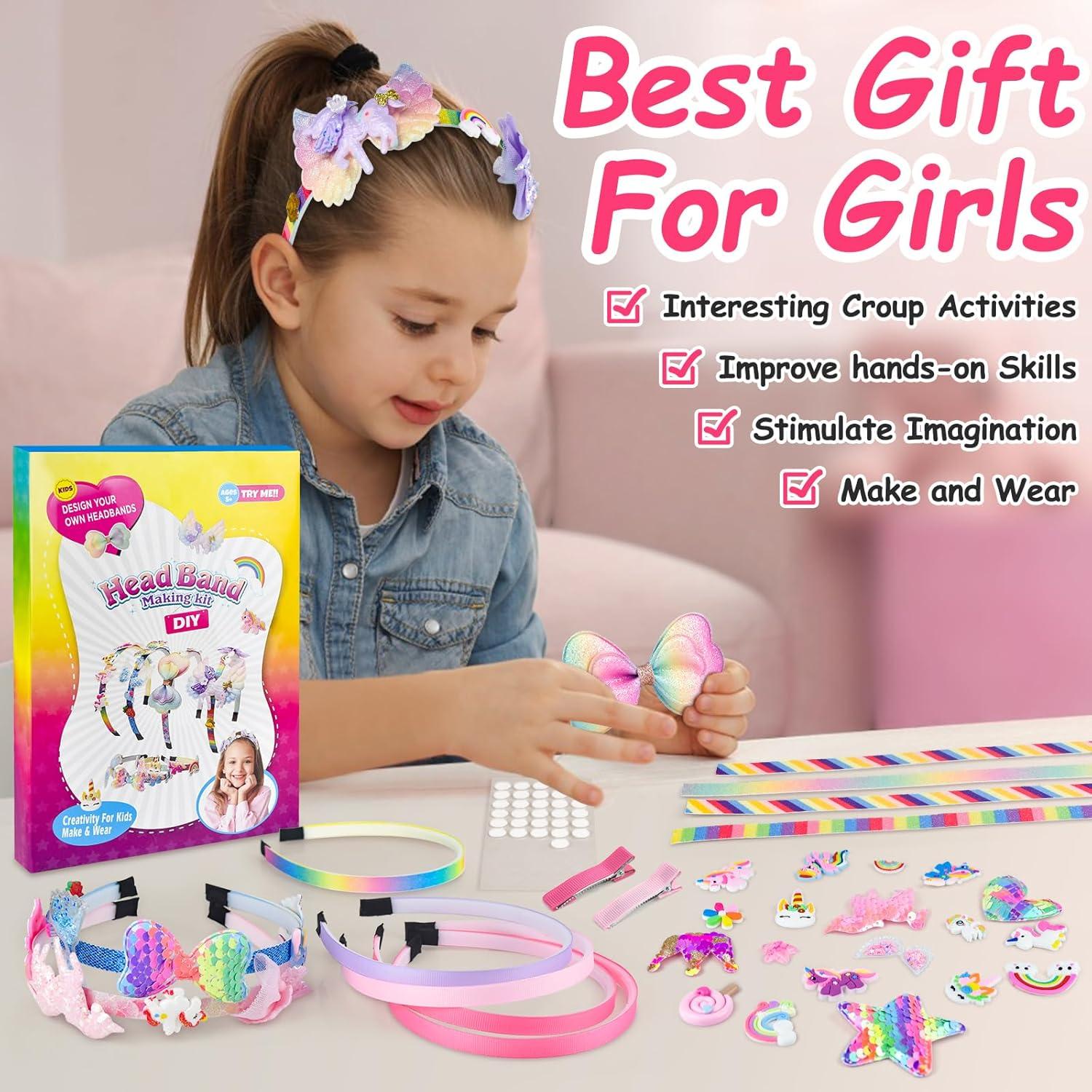 DIY Einhorn Haarreifen Bastelset Mädchen Geschenk Kinder 4-12 Jahre