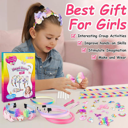 DIY Einhorn Haarreifen Bastelset Mädchen Geschenk Kinder 4-12 Jahre