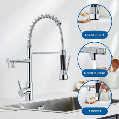 Auralum Wasserhahn Küche Edelstahl Spiralfeder 360° drehbar