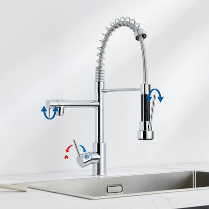 Auralum Wasserhahn Küche Ausziehbar Edelstahl Hochdruck Armatur 360° drehbar