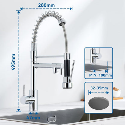 Moderne Auralum Küchenarmatur Edelstahl Ausziehbar 360° drehbar