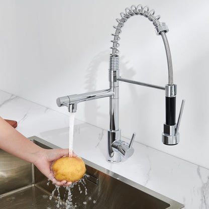 Auralum Wasserhahn Küche Ausziehbar Edelstahl Hochdruck Armatur 360° drehbar