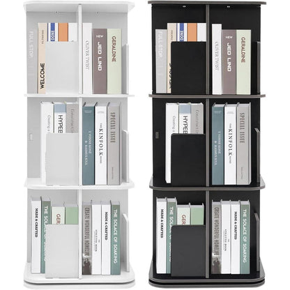 Drehbares 3-stufiges Bücherregal – 360° Eckregal Schwarz