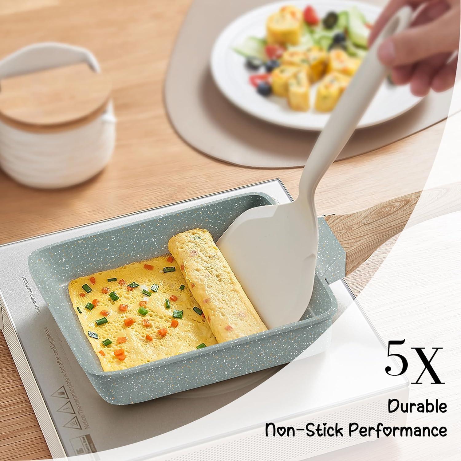 RIOVARM Antihaft Tamagoyaki Pfanne Induktion Granitbeschichtung