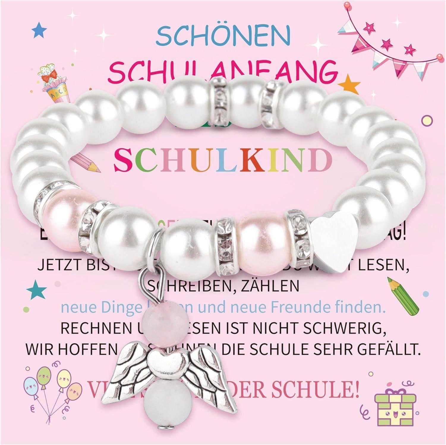 Einschulung Mädchen Armband Glücksbringer Schutzengel Schulanfang 2024