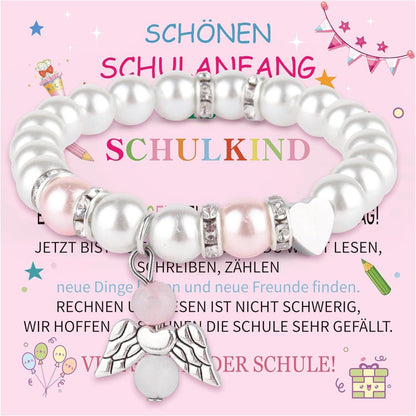 Einschulung Mädchen Armband Glücksbringer Schutzengel Schulanfang 2024