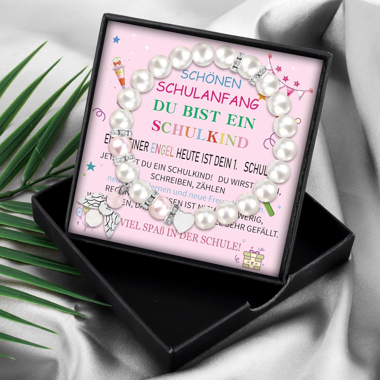 Einschulung Mädchen Armband Glücksbringer Schutzengel Schulanfang 2024