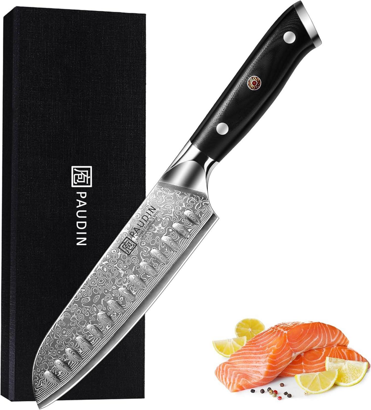 Santokumesser Damaststahl 17 cm Japanischer VG10-Kern