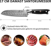 PAUDIN Santokumesser Damaststahl 17 cm Profi Küchenmesser