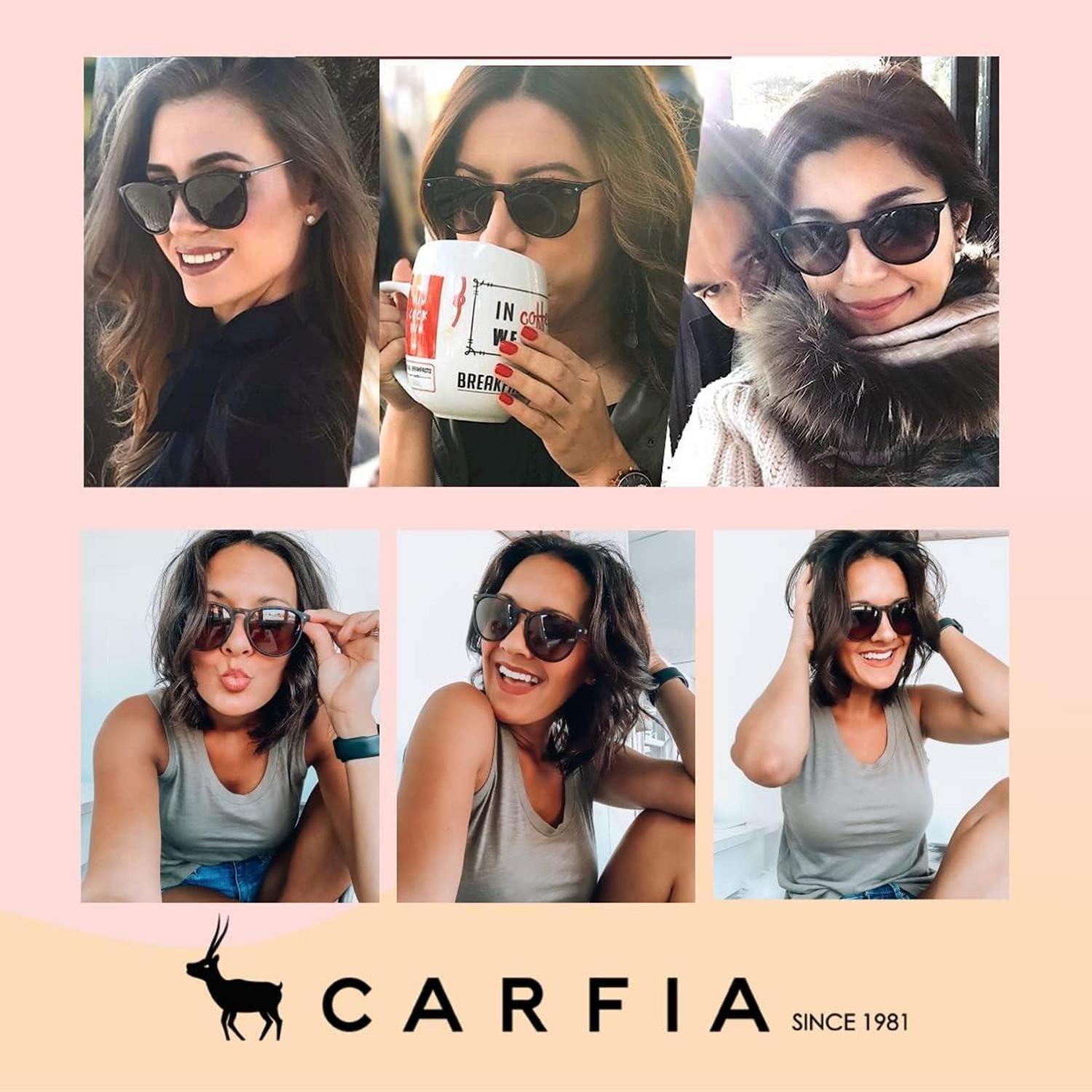 CARFIA Polarisierte Vintage Sonnenbrille UV400 für Damen