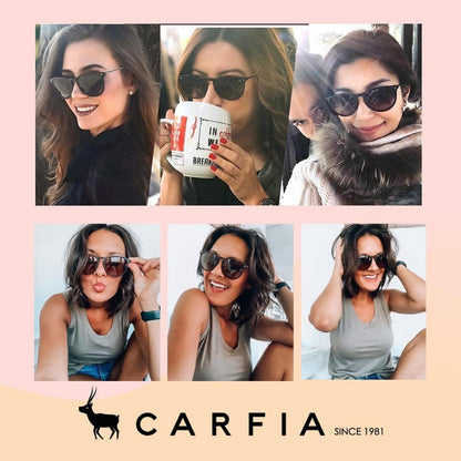 CARFIA Polarisierte Vintage Sonnenbrille UV400 für Damen