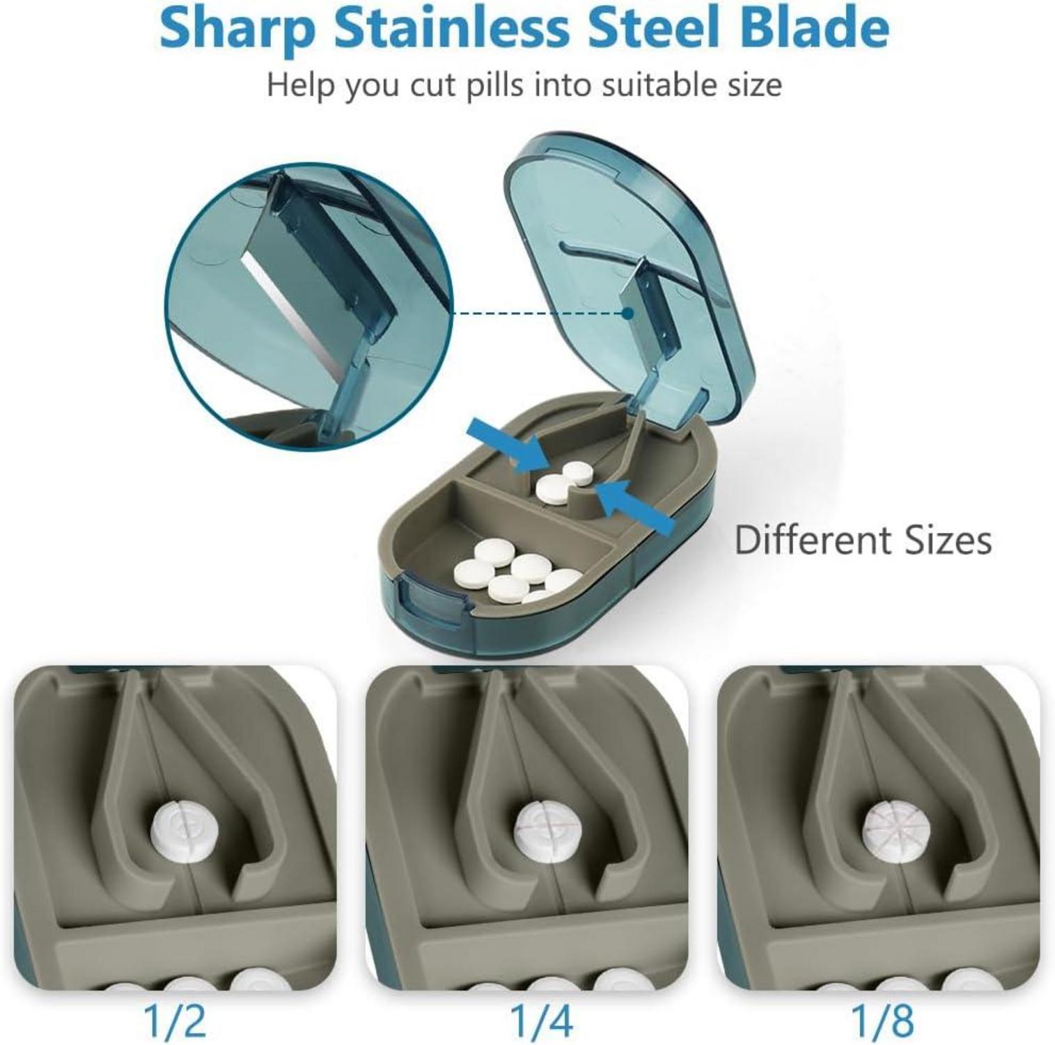 ACWOO Tablettenteiler für Kleine und Große Tabletten Transparent Blau