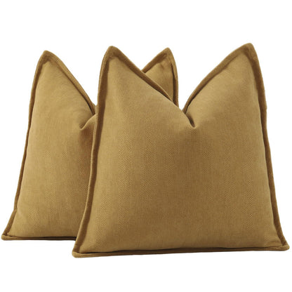 2x Chenille Kissenbezug 65x65 cm Senfgelb – Weich & Dekorativ