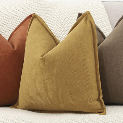 2x Chenille Kissenbezug 65x65 cm Senfgelb – Weich & Dekorativ