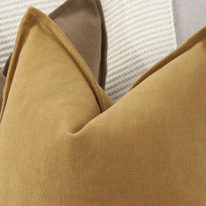 2x Chenille Kissenbezug 65x65 cm Senfgelb – Weich & Dekorativ