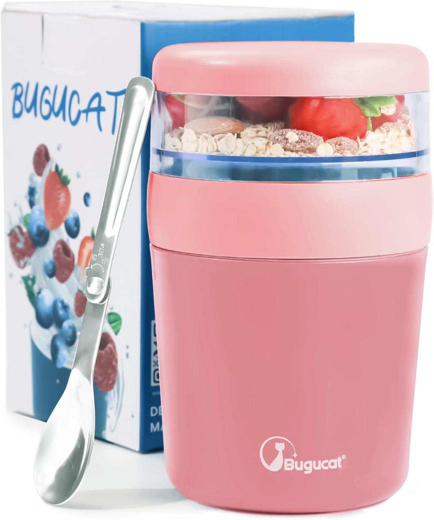 Bugucat Müslibecher to Go 500ml+150ml Joghurtbecher Salatbecher