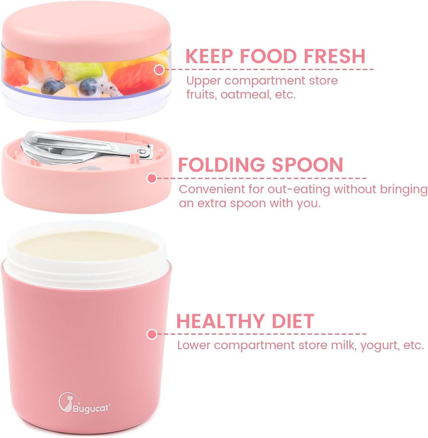 Bugucat 2in1 Müslibecher to Go 500ml+150ml Rosa