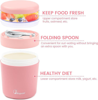 Bugucat 2in1 Müslibecher to Go 500ml+150ml Rosa