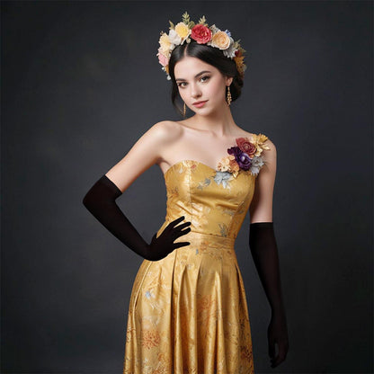 Lange Tüllhandschuhe Damen für Ball & Cosplay