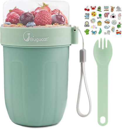Bugucat Müsli Cup to Go Becher 660ml & 260ml Grün