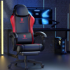 Gaming Stuhl mit Lendenwirbelstütze und 150KG