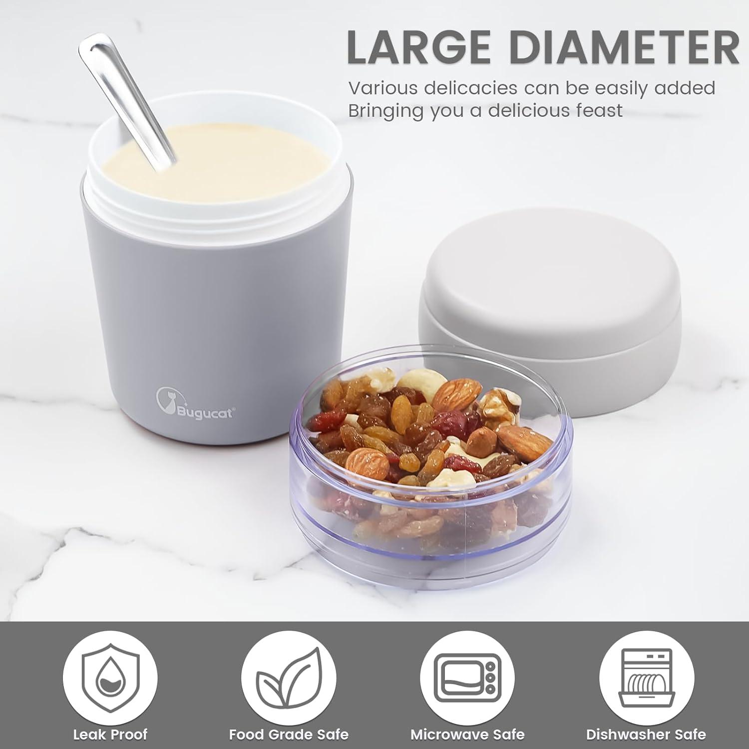 Bugucat 2in1 Müslibecher to Go 650ml Grau