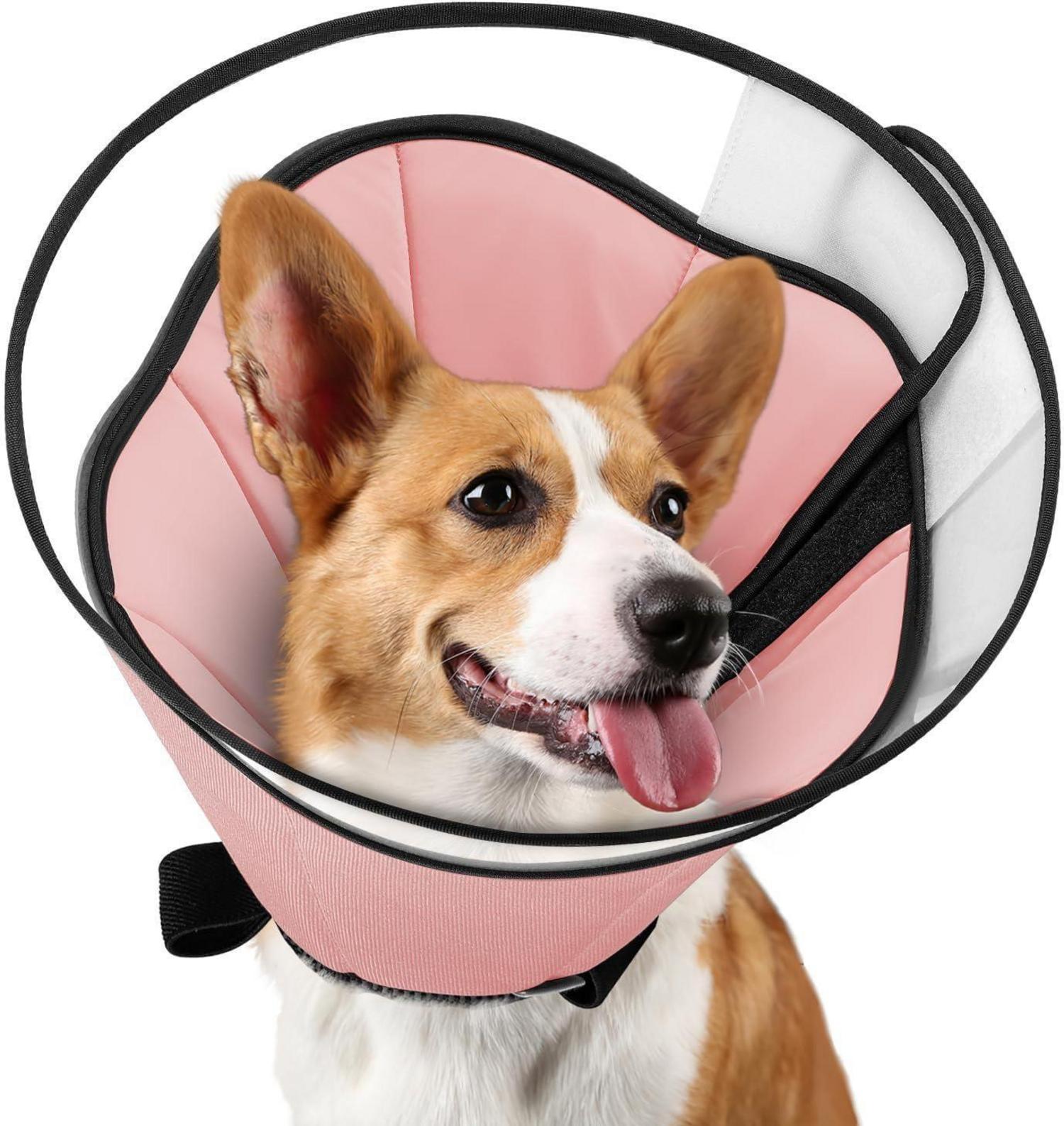 Verstellbare Halskrause Hund Leckschutz Operation XL Pink