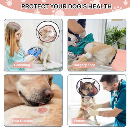 Halskrause Hund Leckschutz 360° Vision Weich Schutzhülle Pink XL