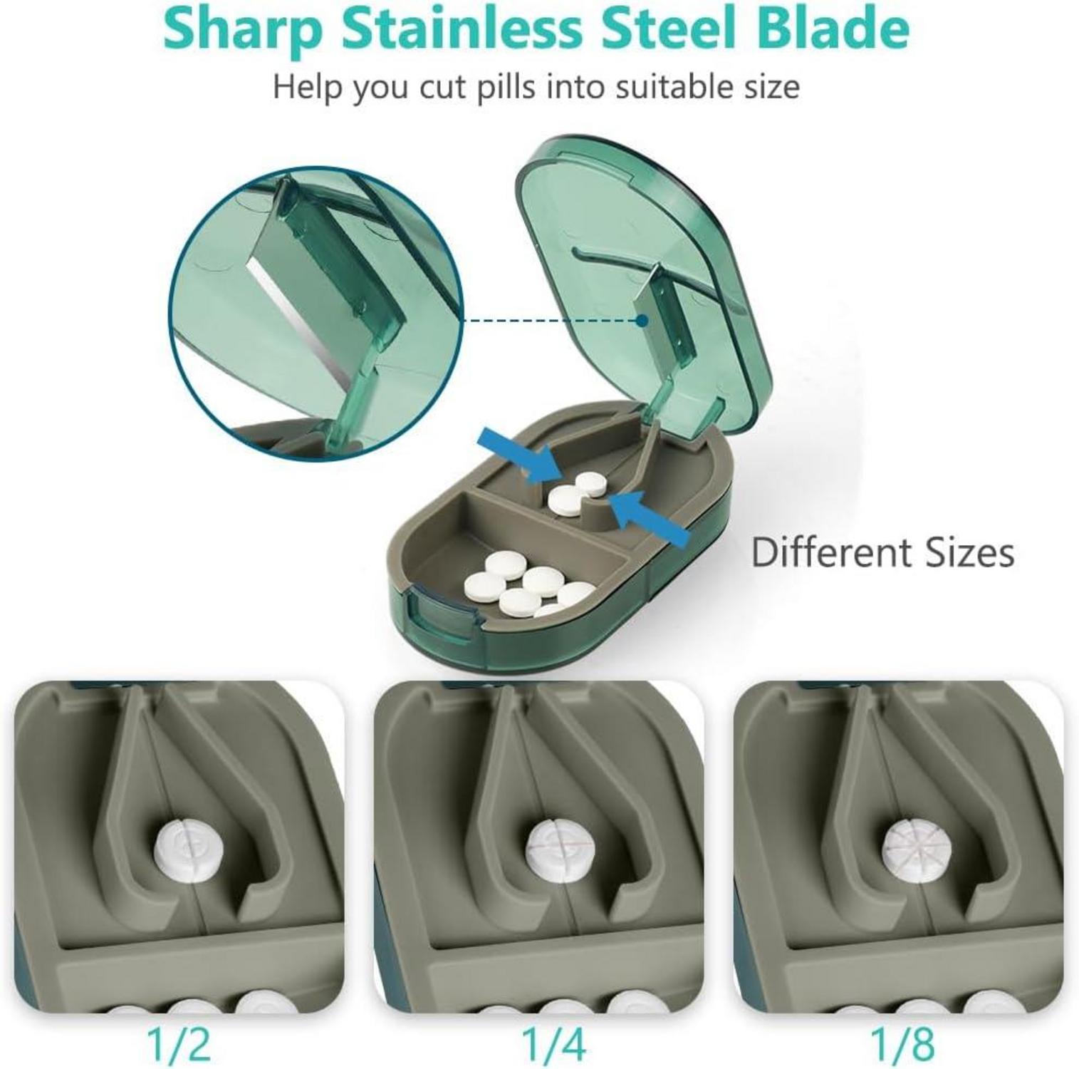 Tablettenteiler für kleine und große Tabletten, Pillenschneider in Halbe Viertel Schneiden