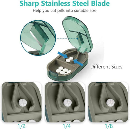 Tablettenteiler für kleine und große Tabletten, Pillenschneider in Halbe Viertel Schneiden