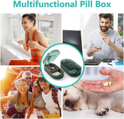 Pillenschneider Tablettenzerteiler 2-in-1 für Reise Transparent