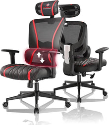 Ergonomischer Gaming Stuhl mit Lordosenstütze und Kopfstütze