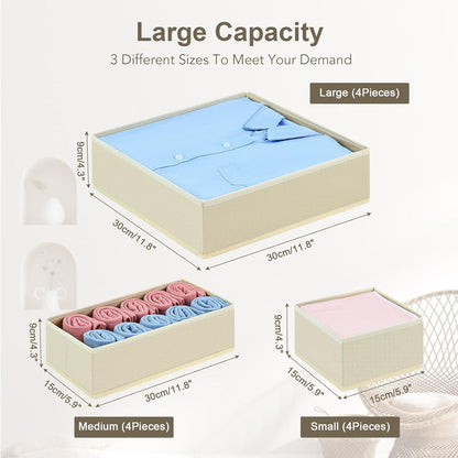 12-teiliges Schrank Organizer Set Aufbewahrungsbox Stoff