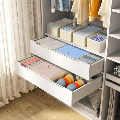 12er Set Organizer Schubladen Faltbare Aufbewahrungsboxen Beige