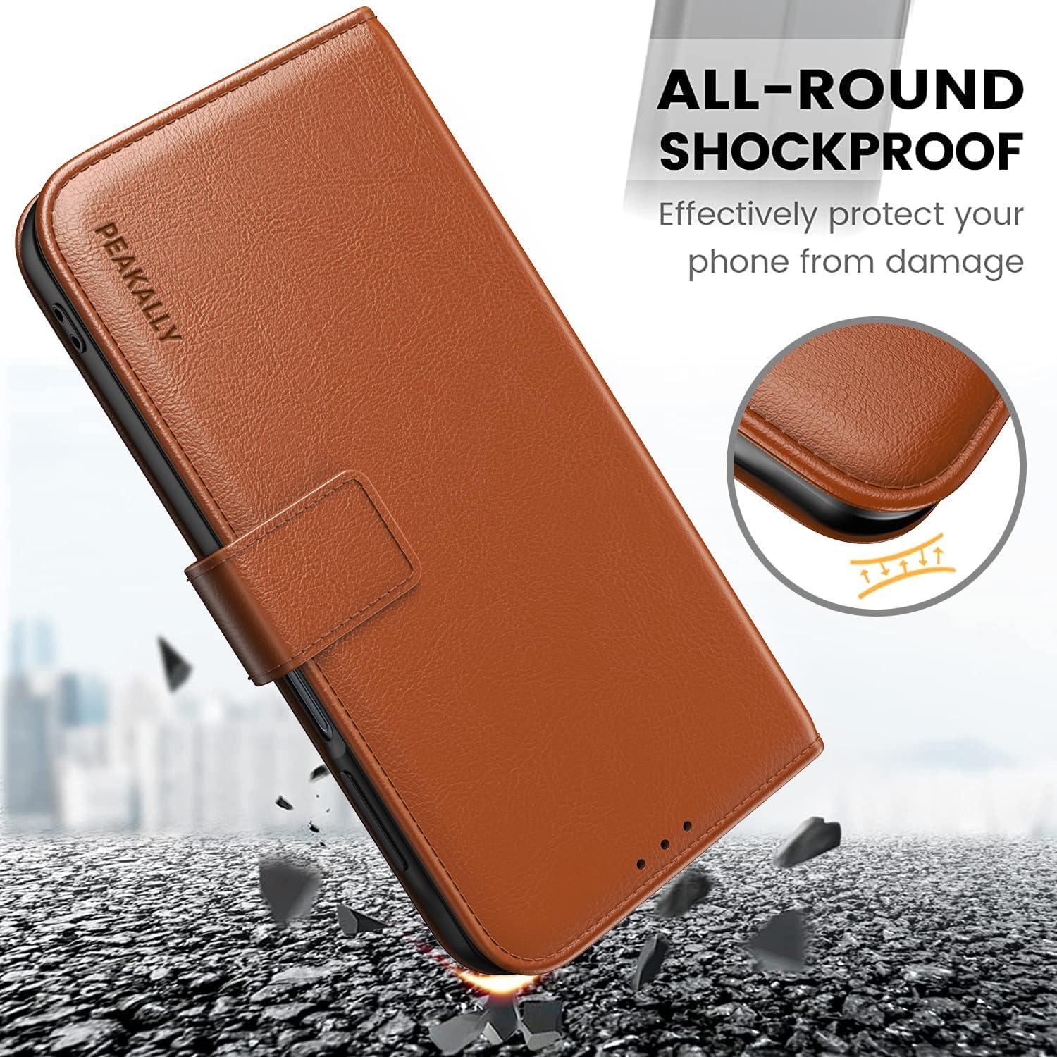 Handyhülle für Samsung Galaxy A25 5G | PU Leder | RFID | Ständer | Braun