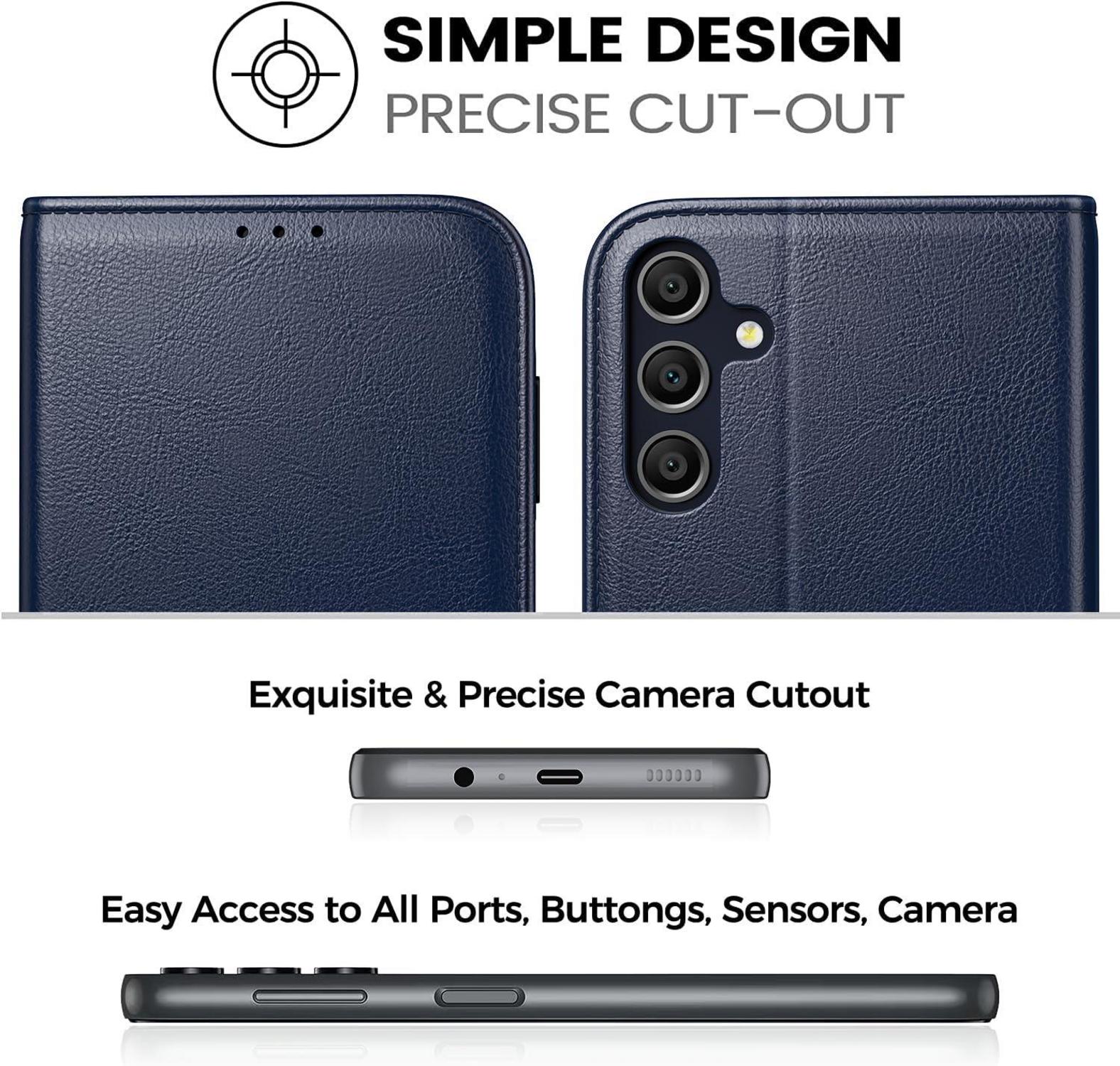 Samsung Galaxy A25 5G Handyhülle mit RFID Schutzglas Blau
