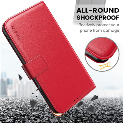 Samsung Galaxy A25 5G Handyhülle - Rot PU Leder RFID Ständer Kartenfach