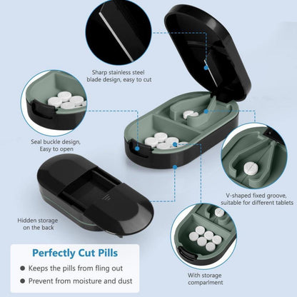 Tablettenteiler Pillenschneider für Kleine Große Tabletten Schwarz