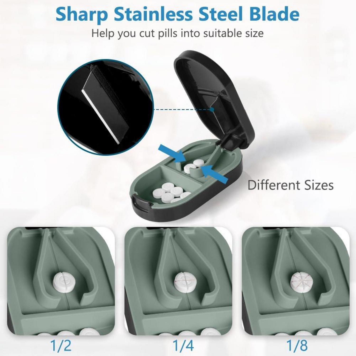 Tablettenteiler für kleine und große Tabletten, tragbarer Pillenschneider