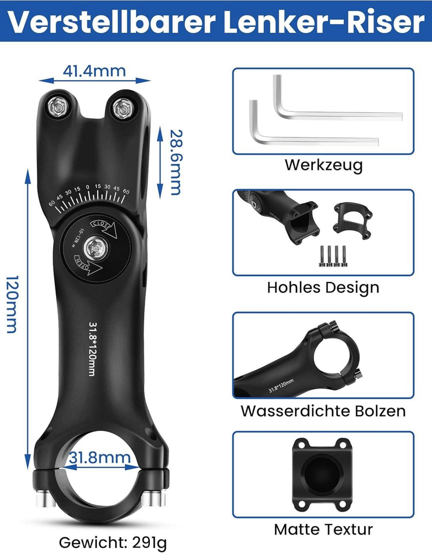 Lenkererhöhung Fahrrad Aluminium MTB Vorbau verstellbar 31.8mm