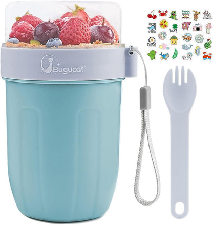 Müslibecher to Go 660ML+260ML, 2in1 Joghurtbecher to Go & Müsli Cup to