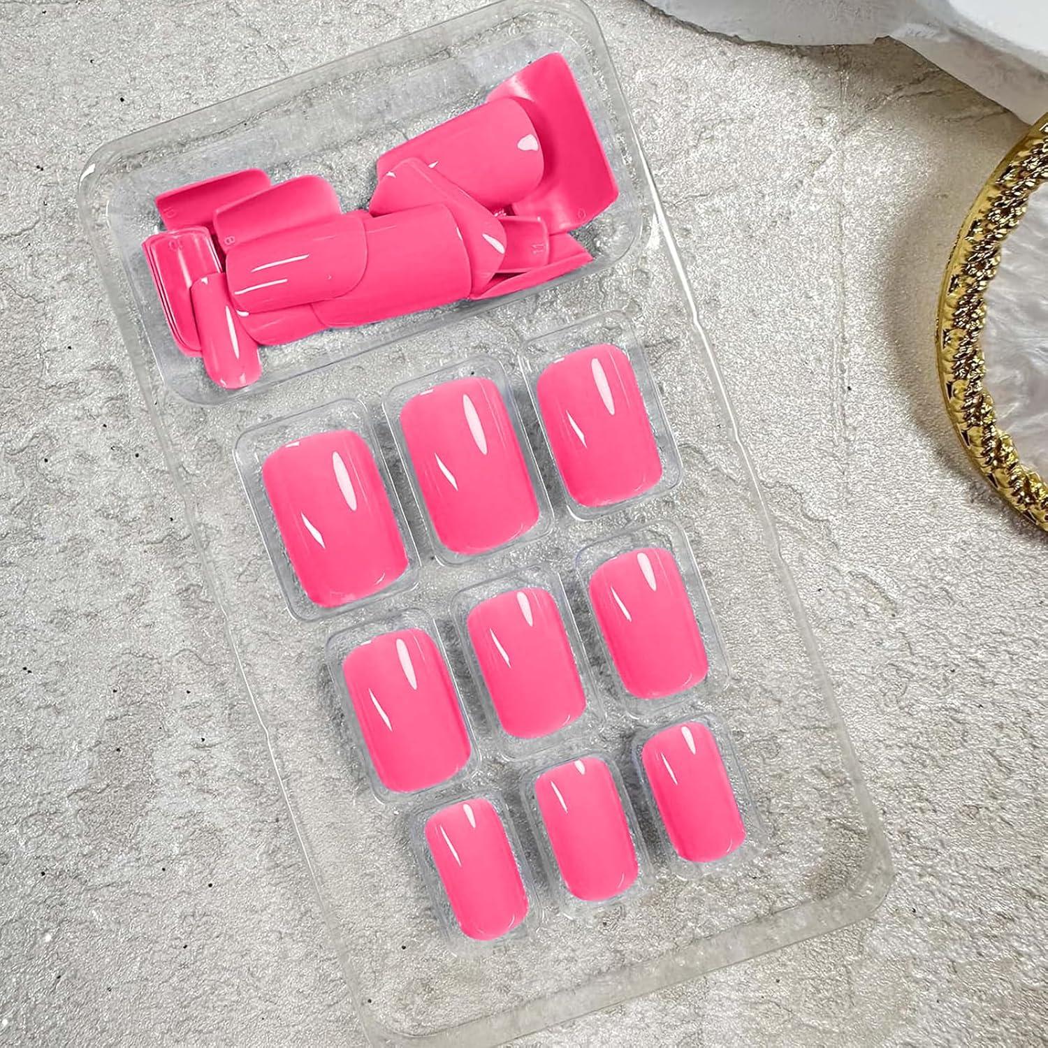 24er Pack Einfarbige Press on Nägel für Frauen Mädchen