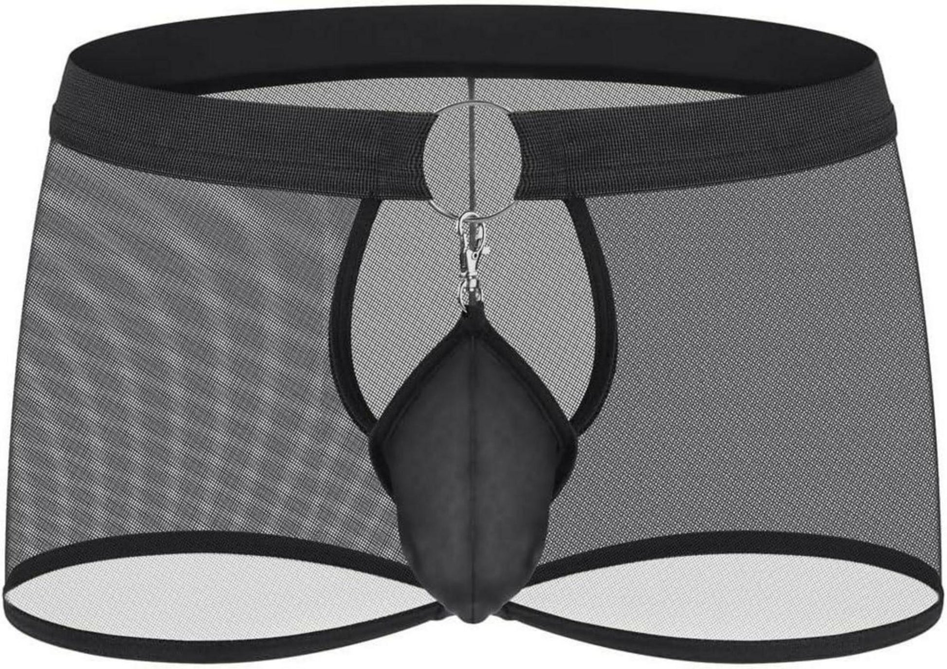 Herren Sexy Transparente Mesh Boxershorts Wetlook XL Schwarz