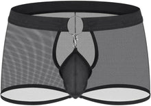 Herren Sexy Transparente Mesh Boxershorts Wetlook XL Schwarz