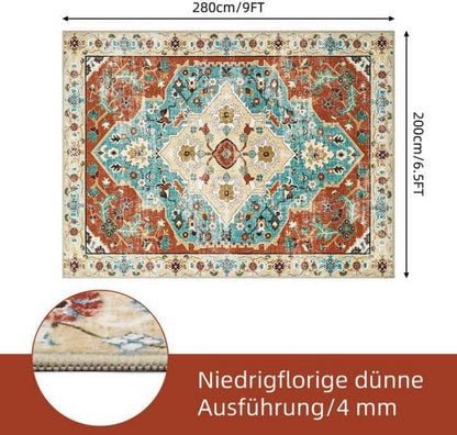 Vintage Orientalischer Teppich 200x280cm rutschfest Waschbar