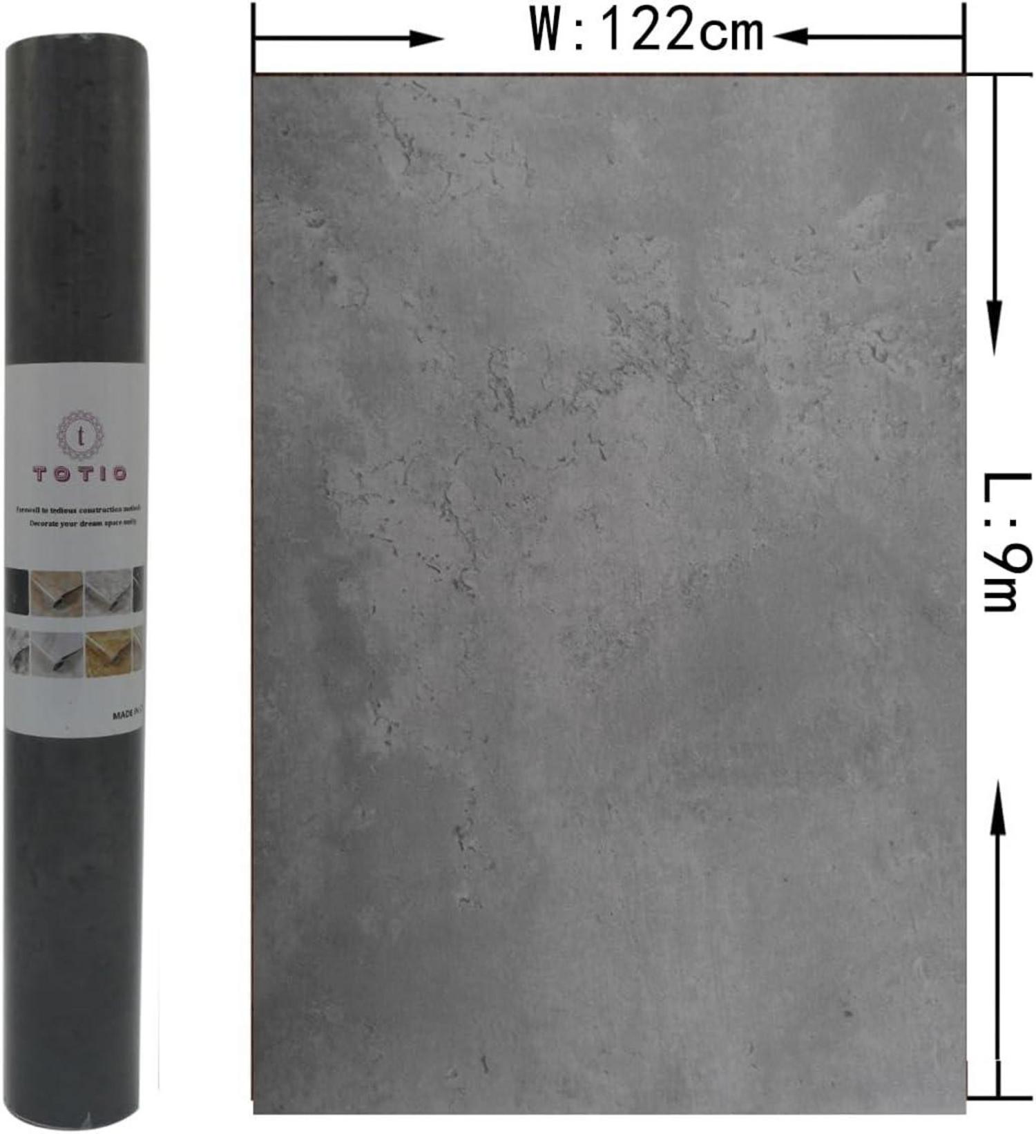 Selbstklebende Betonoptik Graue Wandfolie 122x9cm DIY Vinyl Industrie Stil